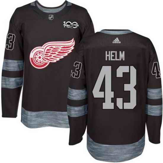 Red Wings #43 Darren Helm Black 1917 2017 100th Anniversary Stitched NHL Jersey